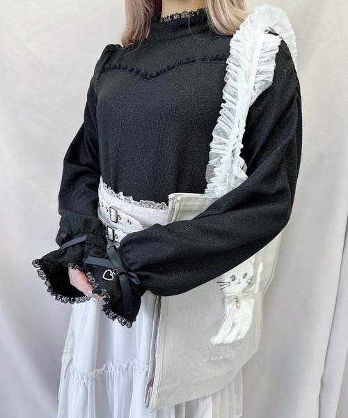 ROJITA（ロジータ）の「キラキラテレコトップス（Tシャツ/カットソー・レディース・グレー/ブラック/ピンク・FREE）」の19枚目の写真