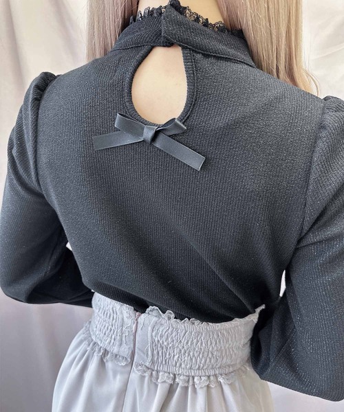 ROJITA（ロジータ）の「キラキラテレコトップス（Tシャツ/カットソー・レディース・グレー/ブラック/ピンク・FREE）」の13枚目の写真