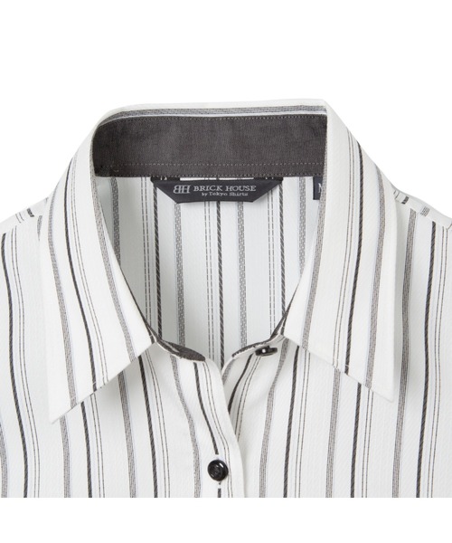 TOKYO SHIRTS(トウキョウシャツ)の「超形態安定ノーアイロン レギュラー 長袖ビジネスワイシャツ(ビジネスシャツ・レディース・グレー・S/M/L/LL/XL)」の3枚目の写真