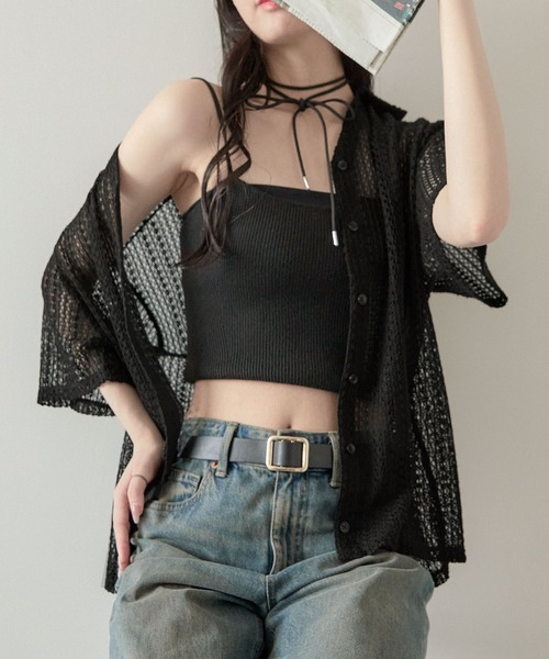 【HILLDA】レース ボウタイ シャツ el conductorH - FLOWER LACE BOW TIE SHIRT (WHT) / フラワー