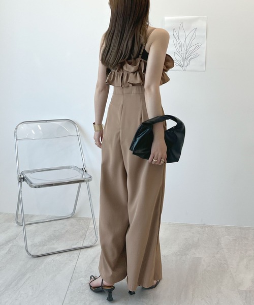 Futier land（フューティアランド）の「【オケージョン対応】フリルビスチェ風オールインワン（つなぎ/オールインワン・レディース・ホワイト/ベージュ/ブラック・FREE）」の8枚目の写真