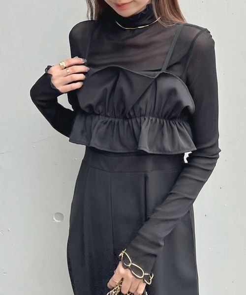 Futier land（フューティアランド）の「【オケージョン対応】フリルビスチェ風オールインワン（つなぎ/オールインワン・レディース・ホワイト/ベージュ/ブラック・FREE）」の9枚目の写真