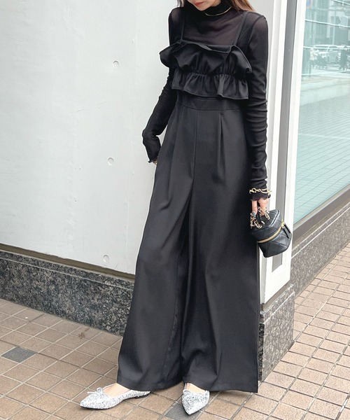 Futier land（フューティアランド）の「【オケージョン対応】フリルビスチェ風オールインワン（つなぎ/オールインワン・レディース・ホワイト/ベージュ/ブラック・FREE）」の10枚目の写真