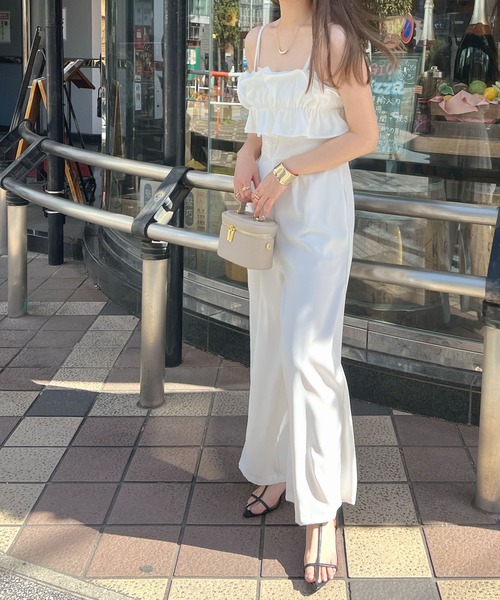 Futier land（フューティアランド）の「【オケージョン対応】フリルビスチェ風オールインワン（つなぎ/オールインワン・レディース・ホワイト/ベージュ/ブラック・FREE）」の15枚目の写真