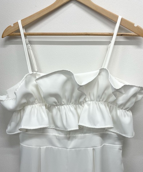 Futier land（フューティアランド）の「【オケージョン対応】フリルビスチェ風オールインワン（つなぎ/オールインワン・レディース・ホワイト/ベージュ/ブラック・FREE）」の19枚目の写真