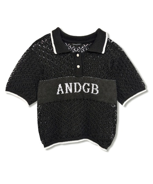 ANDGEEBEE（アンジービー）の「透かし編みポロニット（ポロシャツ・レディース・ブラック/アイボリー・FREE）」の15枚目の写真