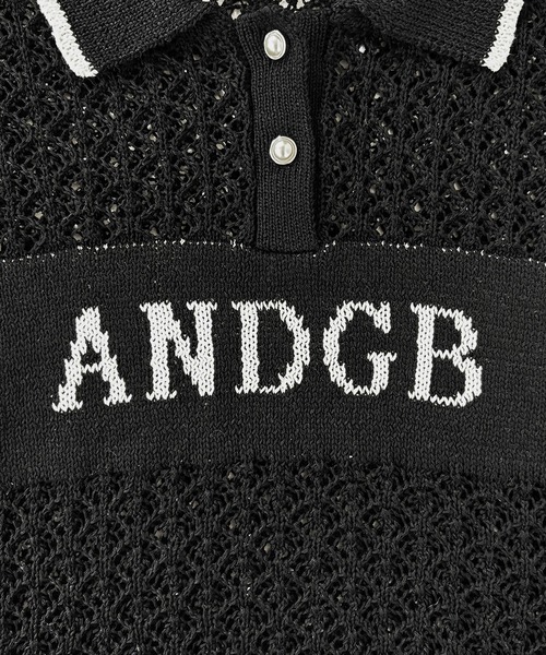 ANDGEEBEE（アンジービー）の「透かし編みポロニット（ポロシャツ・レディース・ブラック/アイボリー・FREE）」の17枚目の写真
