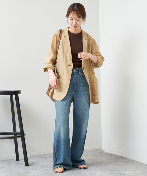 美品▲スピック＆スパン //オーバーテーラードジャケット▲キャメル ゆったり 美品△スピック＆スパン //オーバーテーラードジャケット