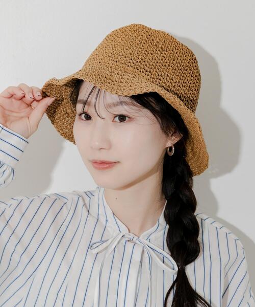 SMELLY（スメリー）の「ムジペーパーチューリップハット（ハット・レディース・ブラック/ベージュ/アイボリー・-）」の3枚目の写真