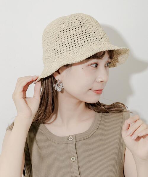 SMELLY（スメリー）の「ムジペーパーチューリップハット（ハット・レディース・ブラック/ベージュ/アイボリー・-）」の2枚目の写真