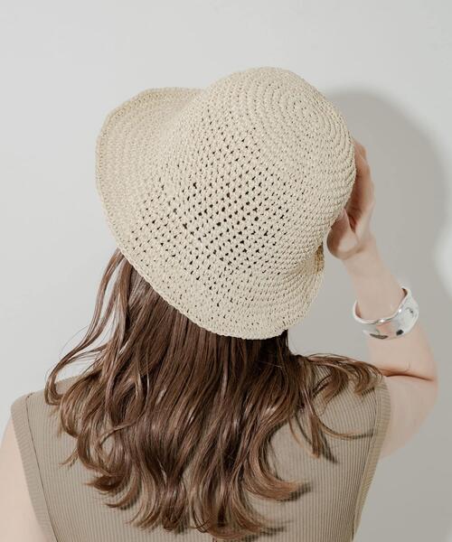 SMELLY（スメリー）の「ムジペーパーチューリップハット（ハット・レディース・ブラック/ベージュ/アイボリー・-）」の4枚目の写真