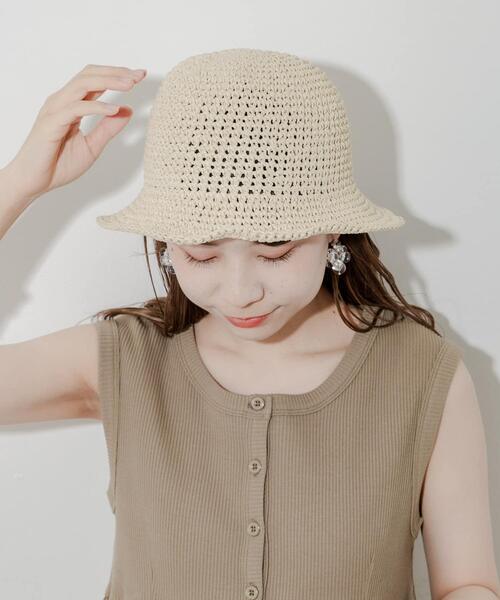 SMELLY（スメリー）の「ムジペーパーチューリップハット（ハット・レディース・ブラック/ベージュ/アイボリー・-）」の5枚目の写真