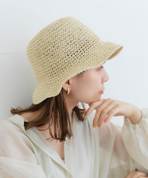 SMELLY（スメリー）の「ムジペーパーチューリップハット（ハット・レディース・ブラック/ベージュ/アイボリー・-）」の8枚目の写真