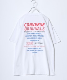 CONVERSE(コンバース)ワンポイントロゴ刺繍・バックプリント・スニーカーモチーフプリント ビッグシルエットTシャツ レディース メンズ ユニセックス