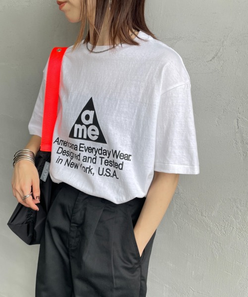 Americana/アメリカーナ] ame ロゴプリント クルーネックTシャツ