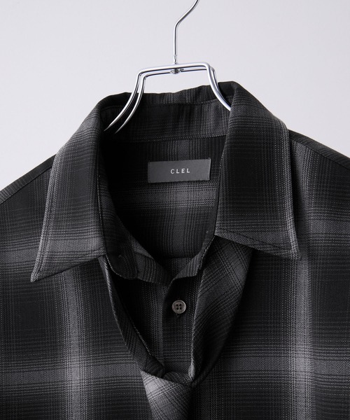 CLEL(クレイル)の「【CLEL】Loose Herringbone Check Shirt & Tie/ルーズ ヘリンボーンチェックシャツ&ネクタイ(シャツ/ブラウス・メンズ・ブラック系1/グレー系1/ブラウン系1・XS/S/M/L)」の12枚目の写真