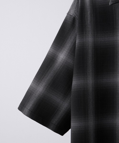 CLEL(クレイル)の「【CLEL】Loose Herringbone Check Shirt & Tie/ルーズ ヘリンボーンチェックシャツ&ネクタイ(シャツ/ブラウス・メンズ・ブラック系1/グレー系1/ブラウン系1・XS/S/M/L)」の14枚目の写真