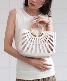 Bab | 2WAYポーチ付きニュアンスメッシュバンブーバッグ(トートバッグ)