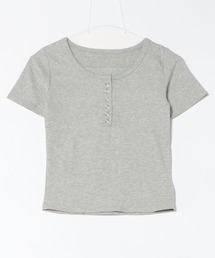 Tシャツ/カットソー（グレー/灰色系・ヘンリーネック