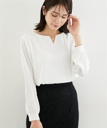 7days Life Styling | 【吸汗速乾カットソー裏地付】シフォンジョーゼット金具付きブラウス<大きいサイズ有>(シャツ/ブラウス)