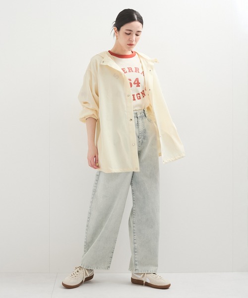 le cercle ADAM ET ROPE'（ルセルクルアダムエロペ）の「シアーフードブルゾン（ブルゾン・レディース・ブラック/オフホワイト/ブラウン系・FREE）」の4枚目の写真