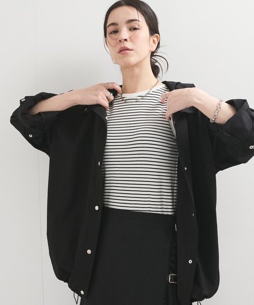 アダムエロペ☆彡ブラックシアー感あるブルゾンジャケット 即〜秋まで 楽天市場】【SALE／40%OFF】クロップドシアーブルゾン ADAM ET