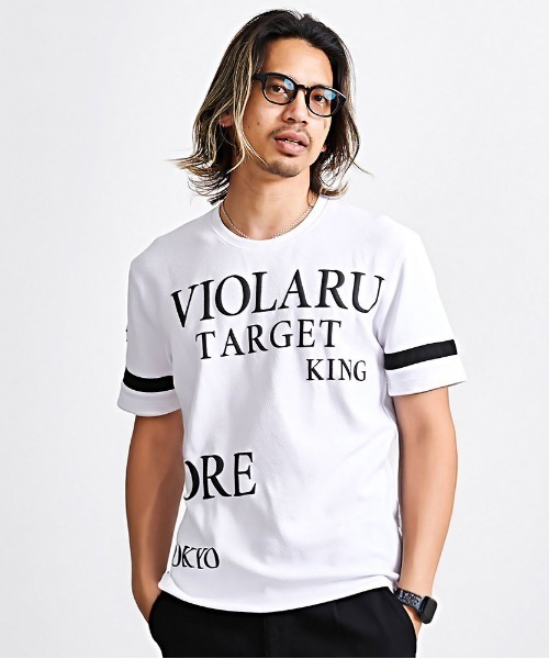 VIOLA(ヴィオラ)の「『VIOLA rumore/ヴィオラ ルモーレ』袖切替ライン クルー半袖Tシャツ(Tシャツ/カットソー・メンズ・レッド/ブラック/ホワイト・XL/L/M)」の4枚目の写真
