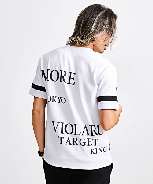 VIOLA(ヴィオラ)の「『VIOLA rumore/ヴィオラ ルモーレ』袖切替ライン クルー半袖Tシャツ(Tシャツ/カットソー・メンズ・レッド/ブラック/ホワイト・XL/L/M)」の6枚目の写真