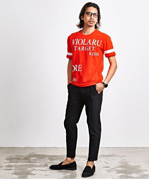 VIOLA(ヴィオラ)の「『VIOLA rumore/ヴィオラ ルモーレ』袖切替ライン クルー半袖Tシャツ(Tシャツ/カットソー・メンズ・レッド/ブラック/ホワイト・XL/L/M)」の12枚目の写真