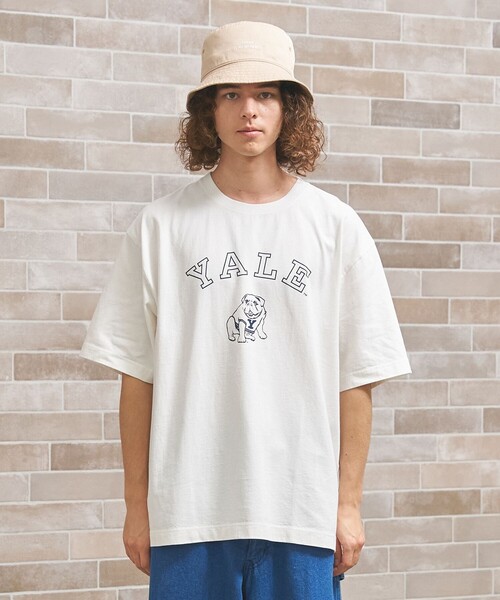 J.PRESS YORK STREET(ジェイプレスヨークストリート)の「【UNISEX】YALEブルドックプリント Tシャツ(Tシャツ/カットソー・メンズ・ホワイト系/ネイビー系/ライラック系・SMALL/MEDIUM/LARGE)」の1枚目の写真