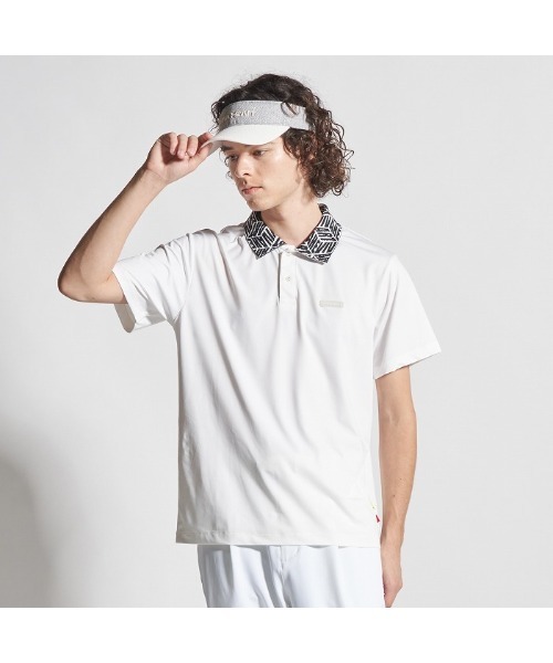 VIVA HEART(ビバハート)の「【VIVA HEART/GOLF】高機能ベア天ジャガード衿ポロシャツ(ポロシャツ・メンズ・ホワイト/ピンク/イエロー/ネイビー・50)」の10枚目の写真