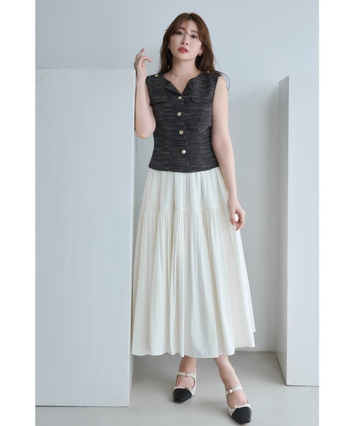 ワンピース Herlipto Emma Tweed Docking Dress Emma Tweed Docking Dress（ワンピース）｜Her lip to（ハー