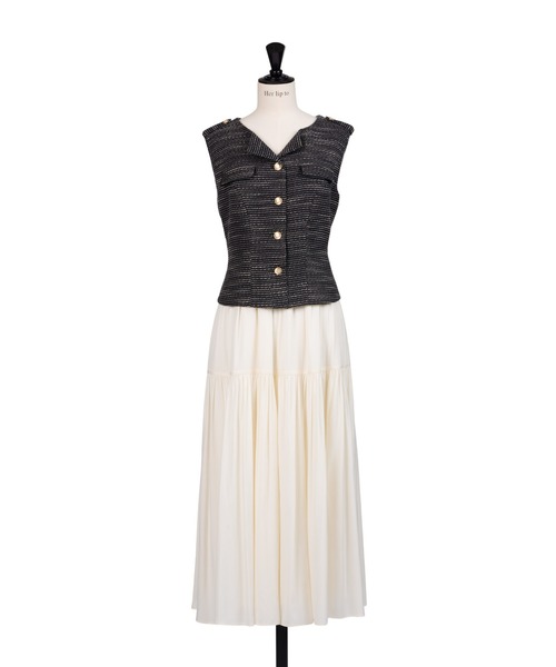 ワンピース Herlipto Emma Tweed Docking Dress Emma Tweed Docking Dress（ワンピース）｜Her lip to（ハー
