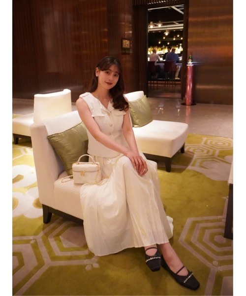 ハーリップトゥ　Emma Tweed Docking Dress ブラック　S Her lip to ワンピース Emma Tweed Docking Dress : ZOZOTOWN Yahoo!店