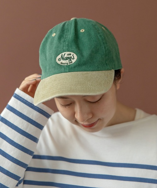 PAR ICI（パーリッシィ）の「NAVYS cheering club バイカラーキャップ（キャップ・レディース・ホワイト/グリーン/カーキ・FREE）」の3枚目の写真