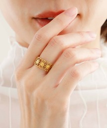 JewCas | 【金属アレルギー対応ノットアレプラス】２WAY　Flora Loopリング/イヤカフ[NOP0121](リング)