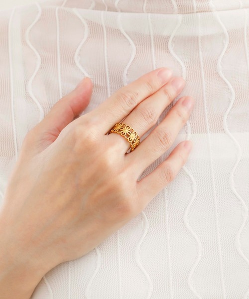 JewCas（ジュアキャス）の「【金属アレルギー対応ノットアレプラス】２WAY　Flora Loopリング/イヤカフ[NOP0121]（リング・レディース・ゴールド/シルバー・FREE）」の10枚目の写真