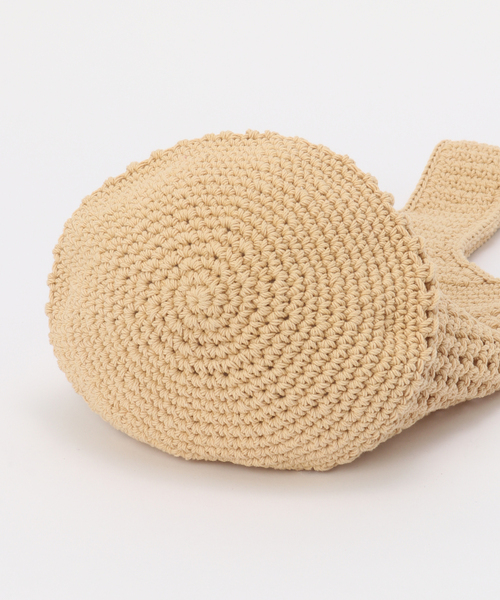 Noble（ノーブル）の「EENK/インク Crochet Shoulder Bag（かごバッグ・レディース・ベージュ/レッド・SMALL）」の9枚目の写真