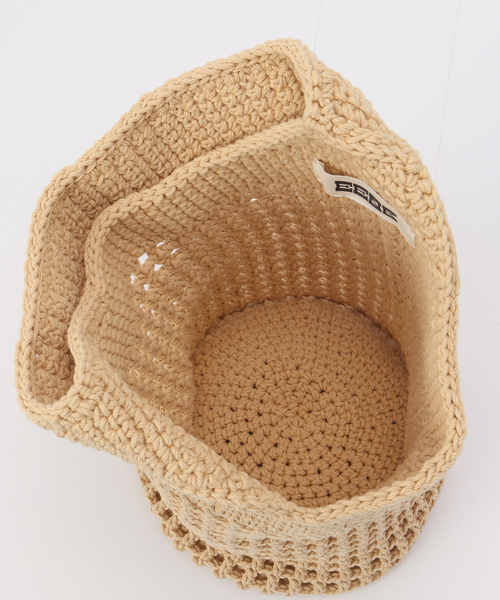 Noble（ノーブル）の「EENK/インク Crochet Shoulder Bag（かごバッグ・レディース・ベージュ/レッド・SMALL）」の8枚目の写真
