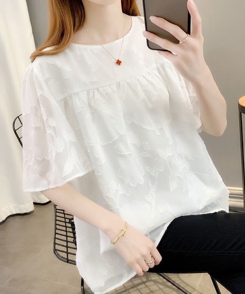 Beststore(ベストストア)の「シフォンブラウス フレア袖 ゆったり(シャツ/ブラウス・レディース・ホワイト/モカ/ブラック・FREE)」の4枚目の写真
