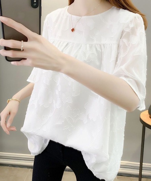 Beststore(ベストストア)の「シフォンブラウス フレア袖 ゆったり(シャツ/ブラウス・レディース・ホワイト/モカ/ブラック・FREE)」の17枚目の写真