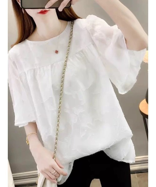 Beststore(ベストストア)の「シフォンブラウス フレア袖 ゆったり(シャツ/ブラウス・レディース・ホワイト/モカ/ブラック・FREE)」の18枚目の写真