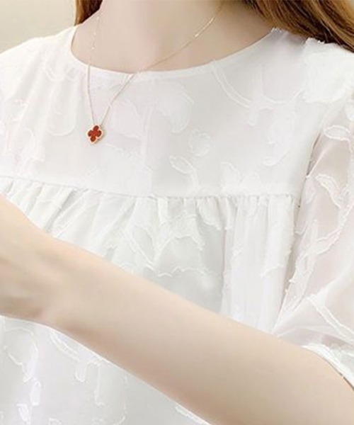 Beststore(ベストストア)の「シフォンブラウス フレア袖 ゆったり(シャツ/ブラウス・レディース・ホワイト/モカ/ブラック・FREE)」の5枚目の写真