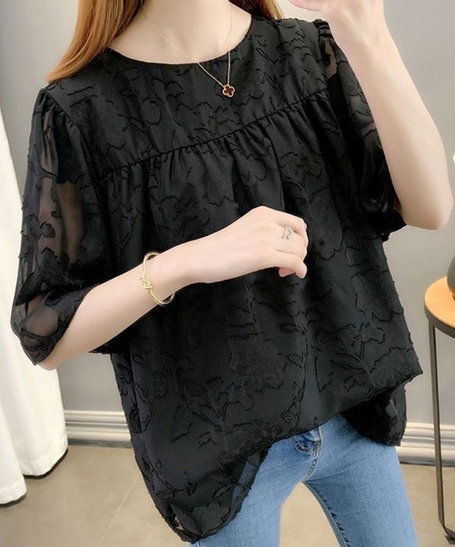 Beststore(ベストストア)の「シフォンブラウス フレア袖 ゆったり(シャツ/ブラウス・レディース・ホワイト/モカ/ブラック・FREE)」の19枚目の写真