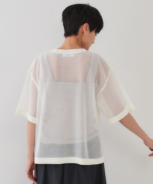 OPAQUE.CLIP(オペークドットクリップ)の「メッシュロゴニット【洗濯機洗い可】(ニット/セーター・レディース・ホワイト/ブラック/ブルー・38/40/42)」の18枚目の写真
