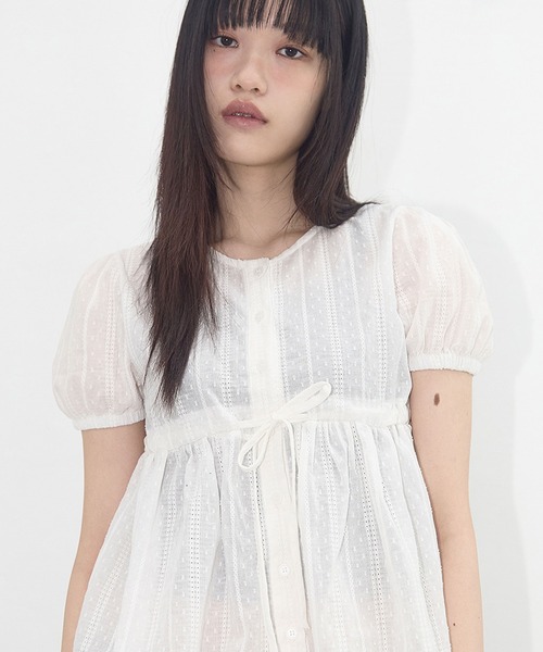 新品★priv.spoons club パフブラウス セール】FANCY CLUB/ファンシークラブ SHIRRING PUFF BLOUSE