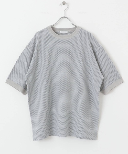 URBAN RESEARCH DOORS（アーバンリサーチドアーズ）の「変形鹿の子ニットTシャツ（Tシャツ/カットソー・メンズ・ダークグレー/ライトグレー・MEDIUM/LARGE）」の22枚目の写真