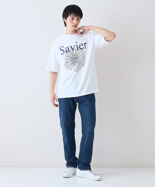 SAVIER(サビアー)の「【SAVIER/サビアー】×【SMILEY FACE/スマイリーフェイス】コラボ フラワープリント Tシャツ オーバーサイズ(Tシャツ/カットソー・メンズ・ホワイト/ブラック・MEDIUM/LARGE)」の10枚目の写真