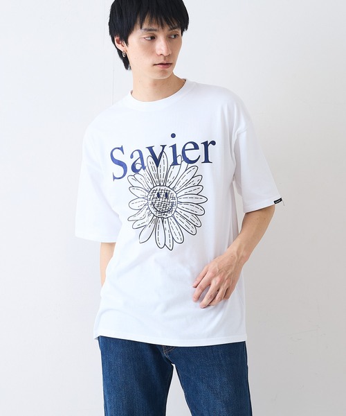 SAVIER(サビアー)の「【SAVIER/サビアー】×【SMILEY FACE/スマイリーフェイス】コラボ フラワープリント Tシャツ オーバーサイズ(Tシャツ/カットソー・メンズ・ホワイト/ブラック・MEDIUM/LARGE)」の13枚目の写真