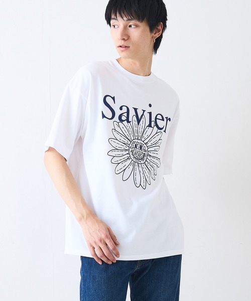 SAVIER(サビアー)の「【SAVIER/サビアー】×【SMILEY FACE/スマイリーフェイス】コラボ フラワープリント Tシャツ オーバーサイズ(Tシャツ/カットソー・メンズ・ホワイト/ブラック・MEDIUM/LARGE)」の14枚目の写真